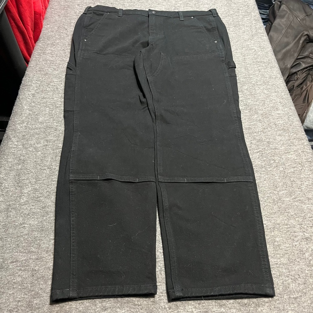 Carhartt Mens Double Knee Work Pants Black Utility Carpenter Trousers 104296 BLK